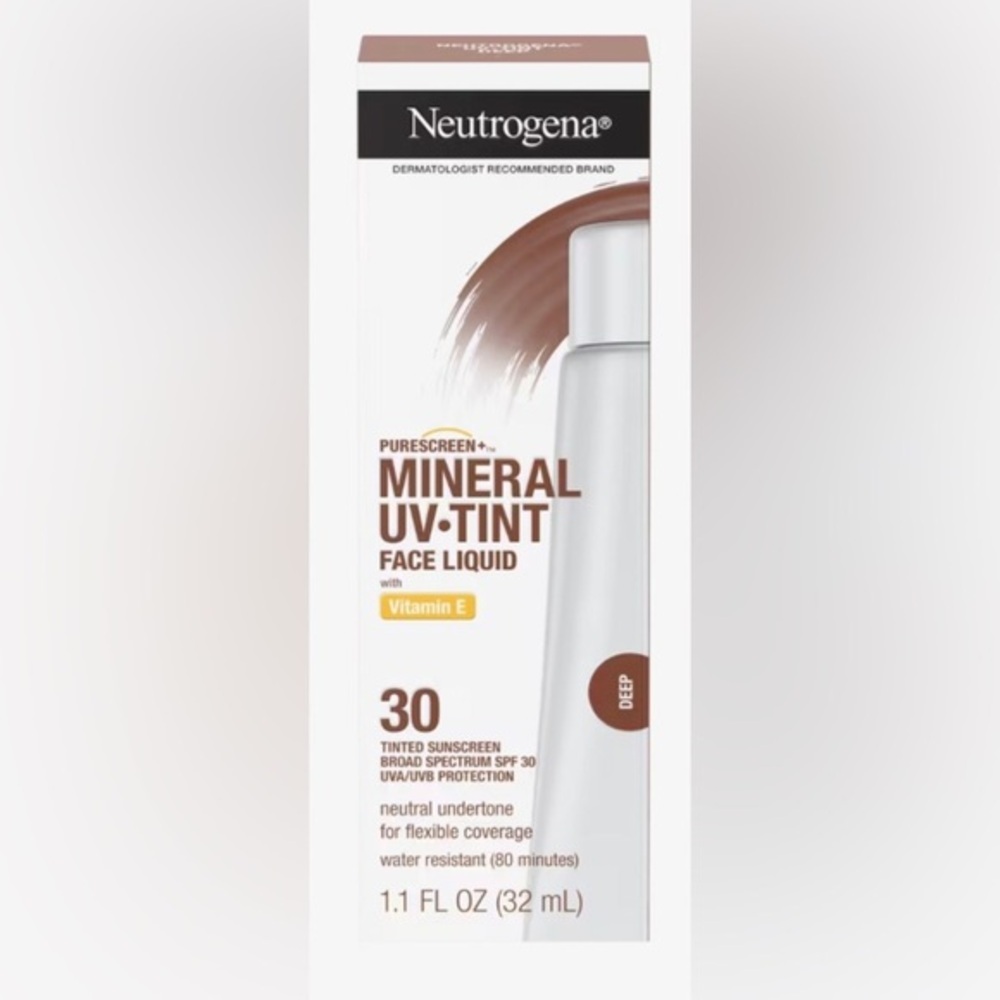 Neutrogena Purescreen+ UV Tinted Mineral face liquid Sunscreen in Deep new
